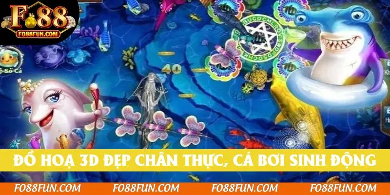 Đồ hoạ 3D đẹp chân thực, cá bơi sinh động