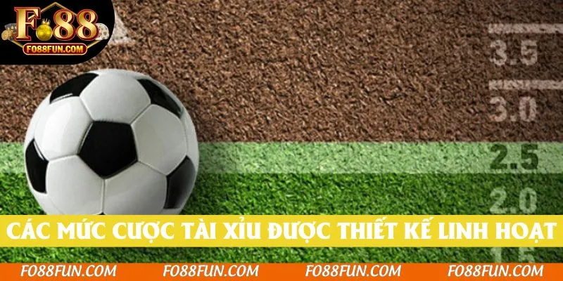 Các mức cược tài xỉu được thiết kế linh hoạt theo từng diễn biến trận đấu 