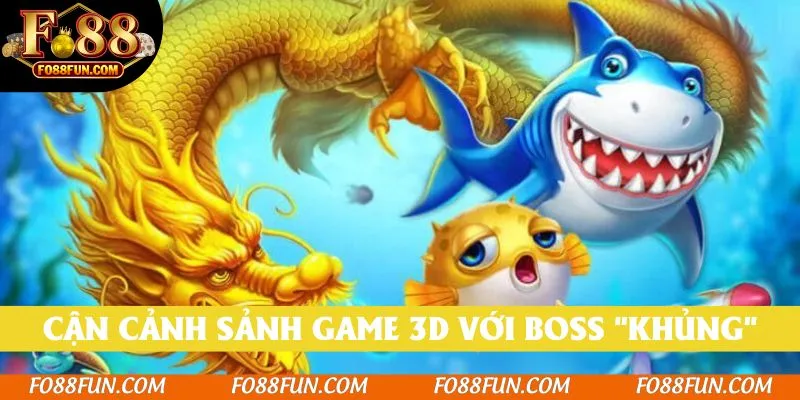 Cận cảnh sảnh game 3D với Boss "khủng" xuất hiện